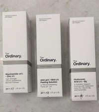 The Ordinary 3-Piece Face Serum Set 30mL: Niacinamide, AHA/BHA, HA B5