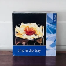 NIB Vintage - US Acrylic - 2 Piece Chip And Dip Tray Set 1999 