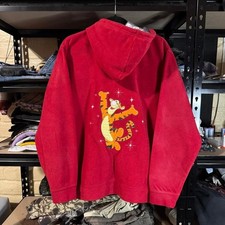 00s Y2K Disney Tigger Full Zip Hoodie Fleece - Large