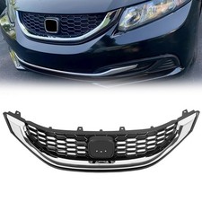 Fit 2013 2014 2015 Honda Civic Sedan Front Bumper Upper Grille Wchrome Trim Fit 2013 2014 2015 Honda Civic Sedan Front Bumper Upper Grille Wchrome Trim