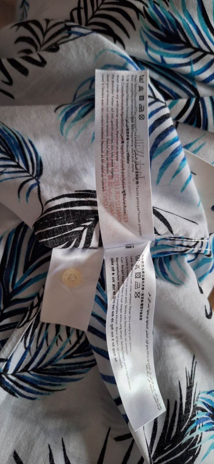 Jack Wills Aberforth Tropical Leaf Print Cotton Woven Button-Up Shirt M RRP £54. image 8