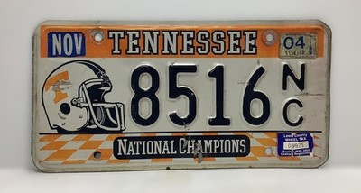 Tennessee Volunteers National Champions License Plate Tag 8516NC 