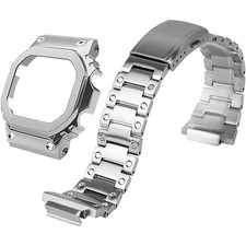 Hjhyul Dw-5600 Mod Kit Stainless Steel Case Solid Metal Strap Bracelet For 5600