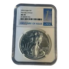 2024 $1 American Silver Eagle NGC MS70 1st Label FDOI First Day of Issue 14A