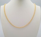 585 Gold Damen Kette 50cm Kordelkette hohl 14 Karat Gelbgold Collier Halskette