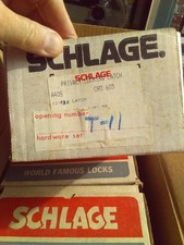 Schlage A40 CRO 605 Brass Handcrafted Series Privacy latch locking knobset crown
