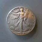 1916-P Walking Liberty Half Dollar 50c Very Fine VF+ Sharp Key Date