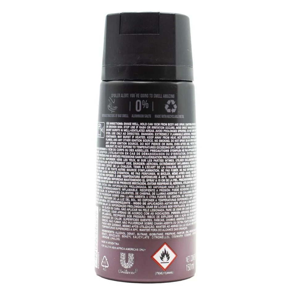 6PK Axe 150ml Deodorant Bodyspray 48hr Odour Protection For Men Black Night - image 3 of 4