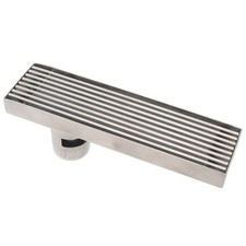 Linear Shower Drain With Grate 20cm Length 5.5cm Width Stainless Steel Rectangl