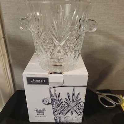 Godinger Crystal Ice Bucket Shannon Dublin Wine Bottle Cooler 6 3/4 