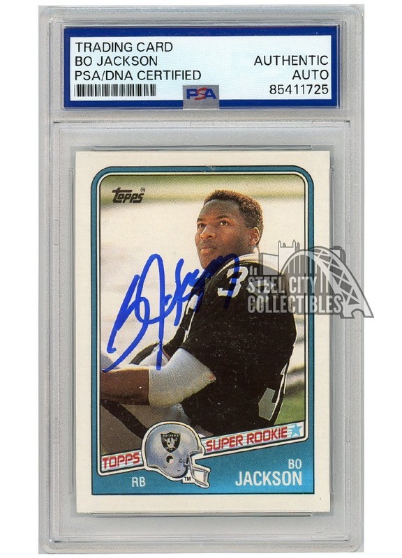 Bo Jackson 1988 Topps Autograph Rookie Card #327 PSA/DNA