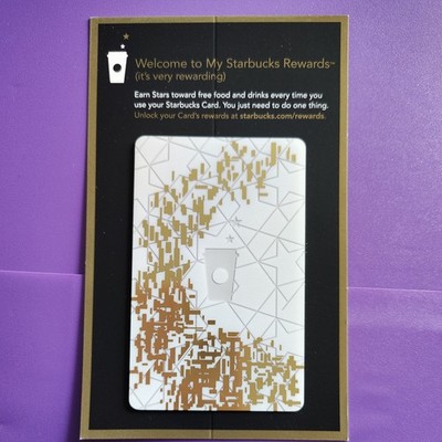 STARBUCKS CARD 2013 white and gold gift card 