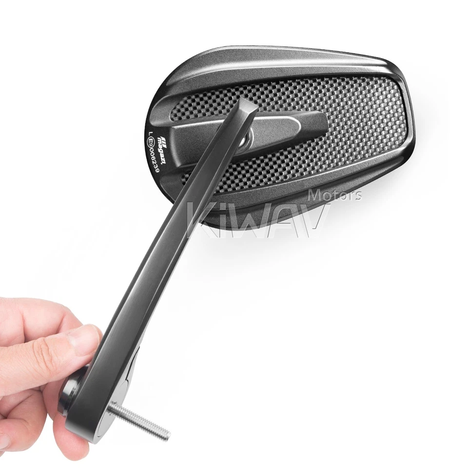 Slim bar end mirror real carbon fiber 5mm bolt fits Thruxton 04-08 Scrambler - Imagem 3 de 4