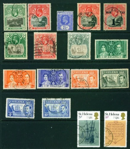 St. Helena E7 to QE2 collection of 17 used incl. 1937 Coronation set sg128/30.