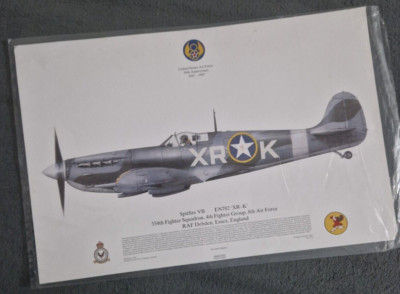 Squadron Print Spitfire VB EN782 'XR-K' 334th Fighter Squadron 4th Fighter Group