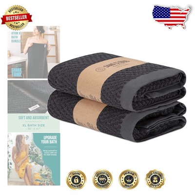 Eco-Friendly Turkish Cotton Towels Set - Lightweight Charcoal Bath Essentials