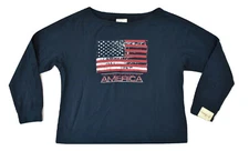 J. America Womens USA United States Of Amercia American Flag Sweatshirt New XL