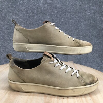 Ecco Shoes Mens 12 Soft 8 Casual Comfort Low Sneakers 44050451040 Taupe Leather