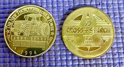 Pair 1990 1994 John Deere 8000 Series Match Plus Replacement Parts Coin Token