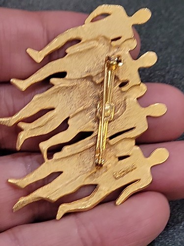 VINTAGE Jonette Jewelry Company (JJ) 1988 figural goldtone brooch Signed - Picture 5 of 8