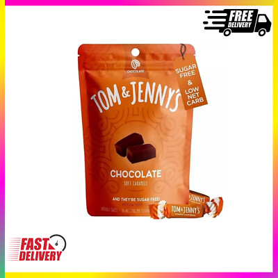 Tom & Jenny's Sugar Free Soft Caramel Candy - Keto Chocolate with Sea Salt.