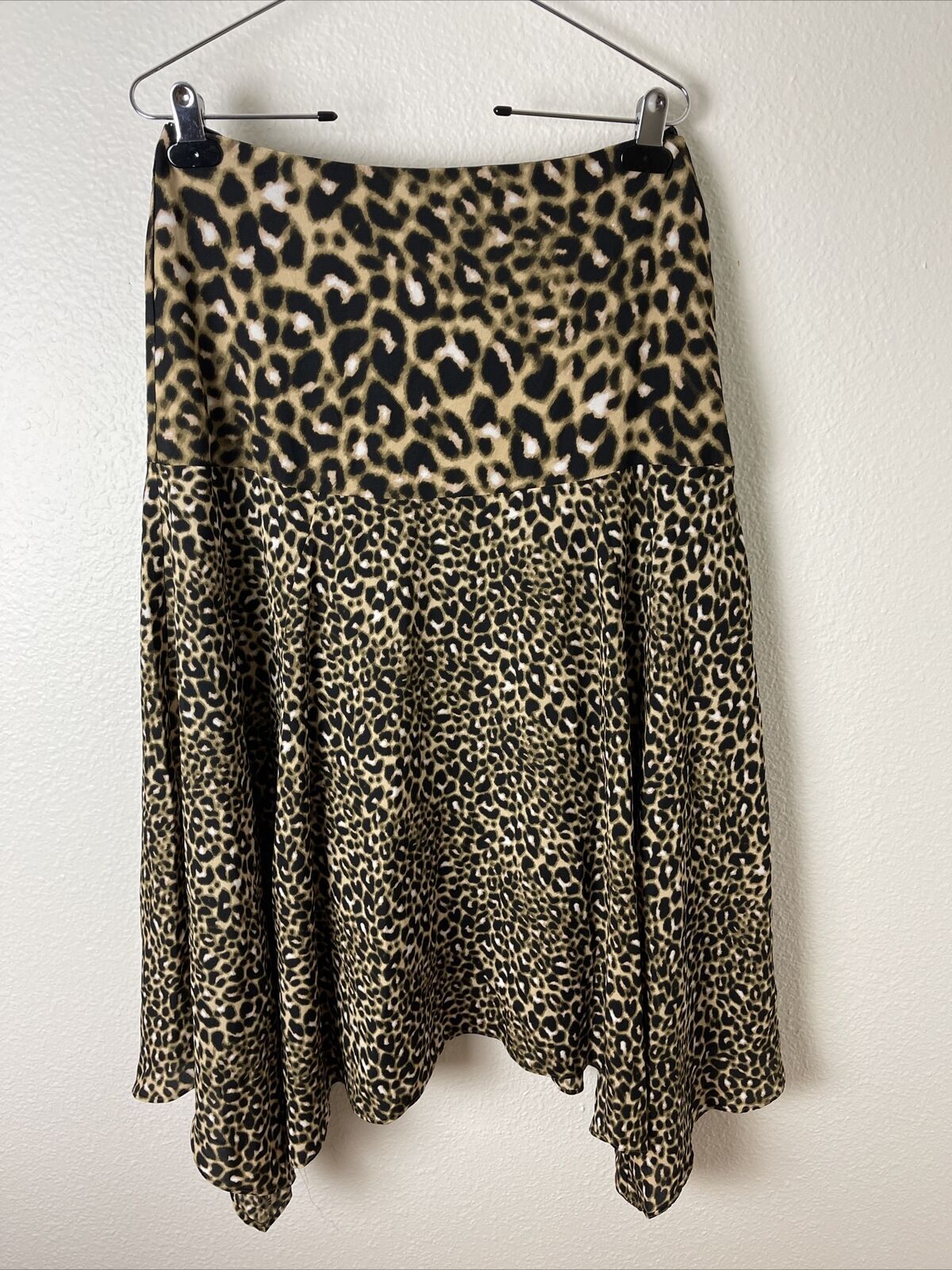 CALVIN KLEIN Womens Brown Animal Print Midi Pleated Skirt Size: 8