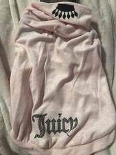 juicy couture pink and black terry dog hoodie clothing M/L new with tags