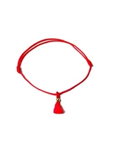 Red Tassel Rope Bracelet Handmade Good-Luck Charm