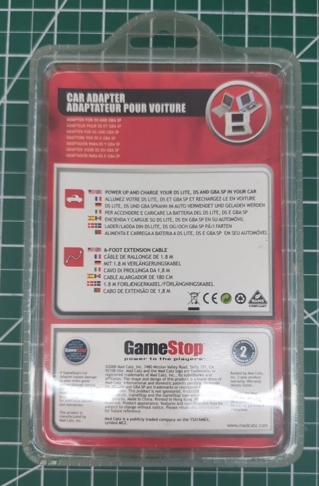 GameStop Car Charging Adapter for Nintendo DS Lite, DS & GAMEBOY ADVANCE SP NEW - Image 2 of 2