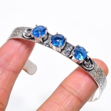 Red Garnet Gemstone 925 Sterling Silver Jewelry Cuff Bracelet Adjustable