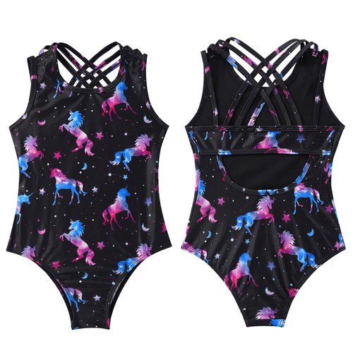 Kids Girls Beachwear Vacation Swimsuit Hollow Back Swimwear Holiday Tankini - Picture 14 of 28