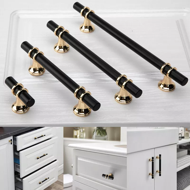 Gold 5In Antique Brass Kitchen Cabinet Pulls, Luxury Bathroom Black 3.75 Brass  Drawer Handles Cabinet Door Hardware Decorative Dresser Knobs