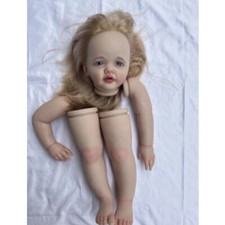 27in Unfinished Reborn Baby Doll DIY Kit Toddler Girl with Hand-Rooted Hair Gift
