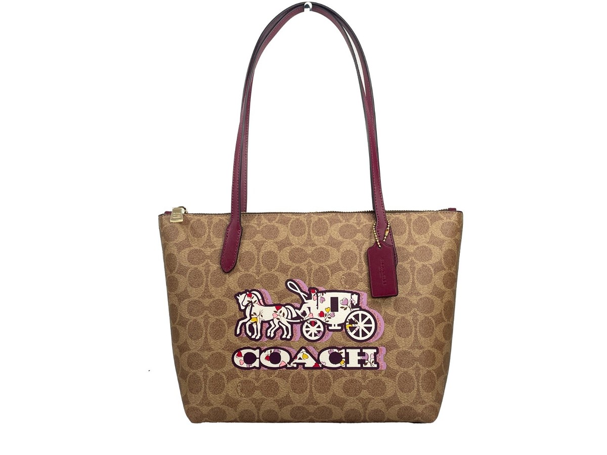 Coach Signature Canvas Fiona Zip Tote Bag | eBay Coach Signature Canvas Fiona Zip Tote Bag | eBay