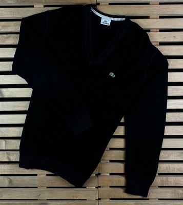 Mens Jumper Lacoste Vintage V Neck Size 