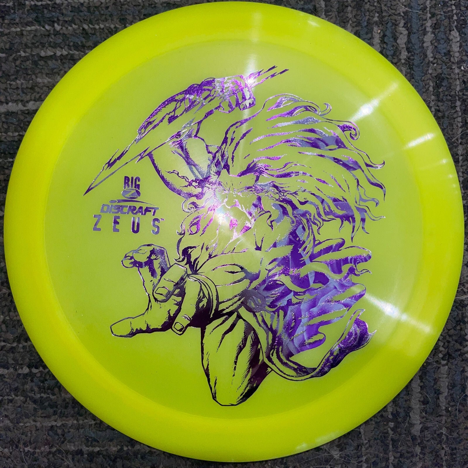 DISCRAFT 5X MCBETH BIG Z ZEUS DISC GOLF DISTANCE DRIVER 1734G YL/PP