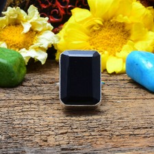 Astounding Black Onyx Gemstone 925 Sterling Silver Handmade Ring All Size