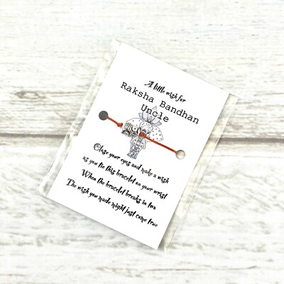 Raksha Bandhan Bracelet Rakhi Make A Wish Best Friend Gift Uncle Rakhri