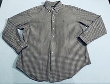 Vintage Ralph Lauren Polo Shirt Mens XXL Green Purple Plaid Button Down