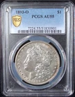 1893-O Morgan Silver Dollar - PCGS AU 55 - Gold Shield