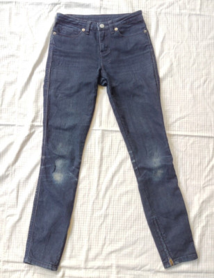 Ksubi Deep Blue Ankle Zip Stretch Jeans Sz 24