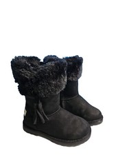 Makalu Toddler Black Fur Insole Zipper Up Winter Ankle Boots 11M New