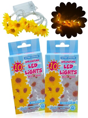 Künstliche Lichterkette Gänseblümchen Eiform Batteriebetrieben Ostern LED Lichterkette