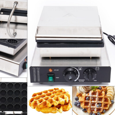 1750W Commercial Electric Waffle Maker Mini Round Waffle Baker Machine Non-Stick