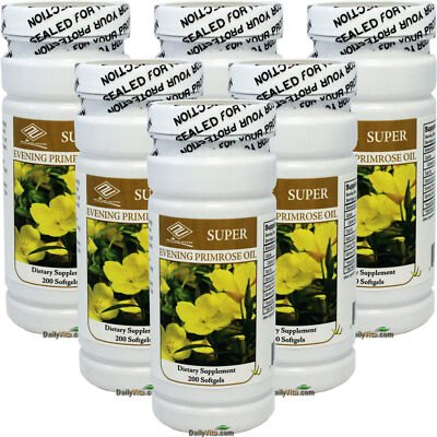 6 x SUPER Evening Primrose Oil 500 mg 200 softgels