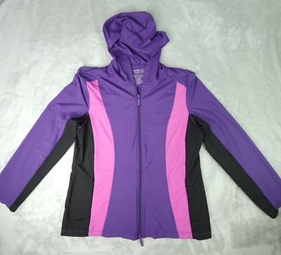 Tranquility Soma Jacket Womens Medium Purple Stripe Zip Athleisure Casual Hiking