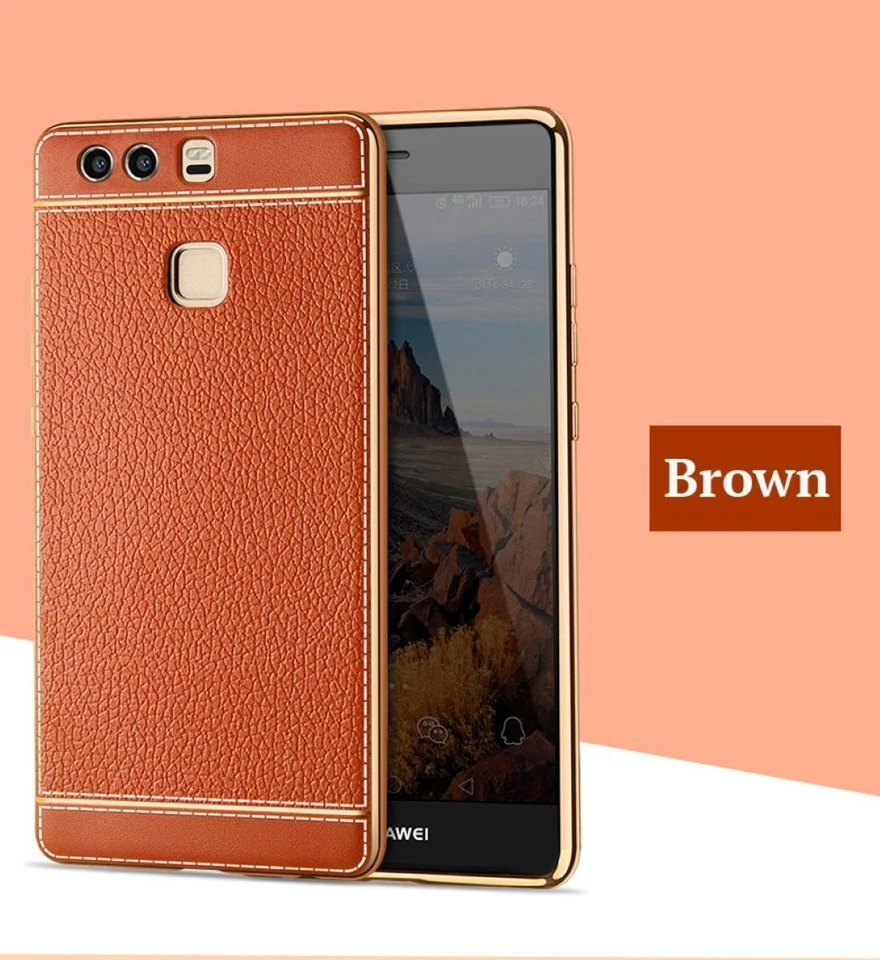 Huawei Mate 9 Cellulare Custodia Protettiva Cromo Back Cover Ultra Slim Braun - Immagine 2 di 4