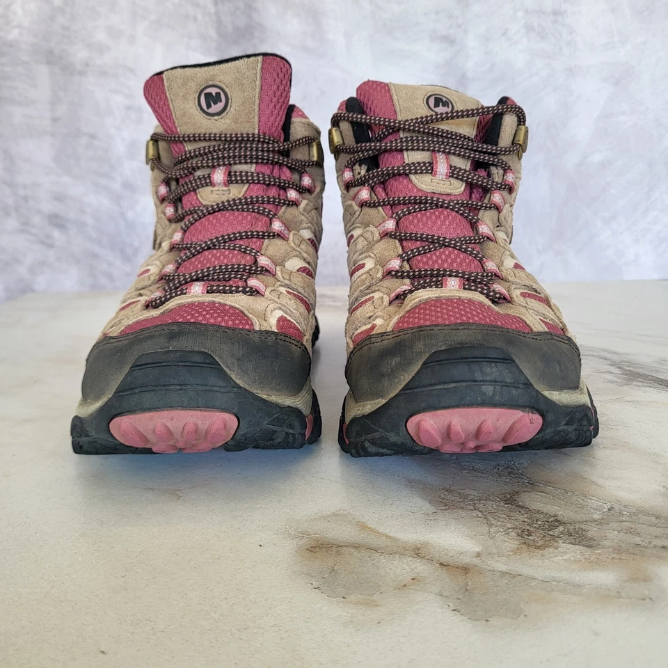 Merrell Moab 2 Mid Waterproof Hiking Boots Women's Size 8 Boulder/Blush - Image 4 of 4