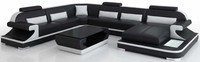 GroßEs U Form Sofa Schwarz Wohnzimmer Set Couchtisch Modern