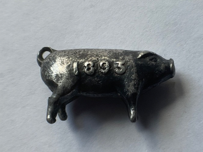 1893 Chicago World's Columbian Exposition Silver Stanhope Pig